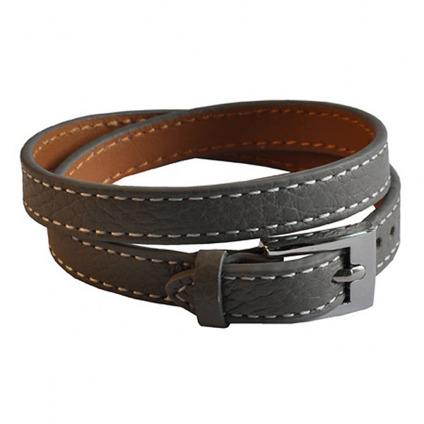 toutacoo Bracelet en cuir gris