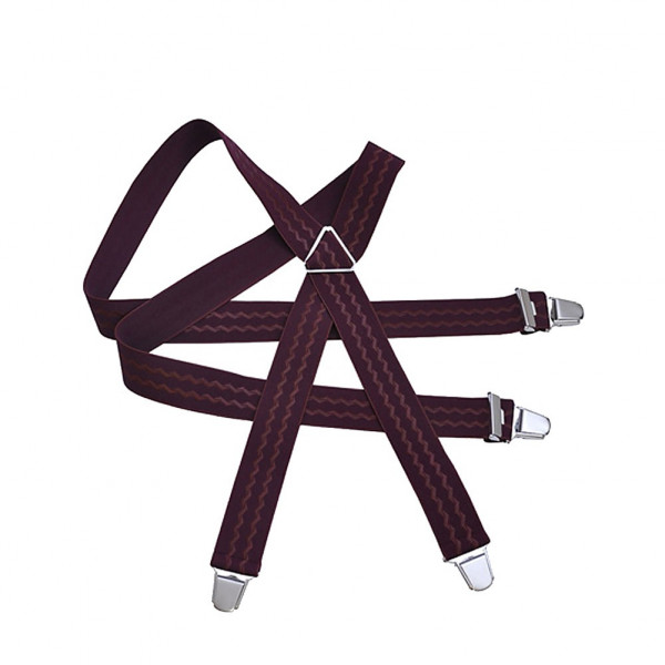 toutacoo Bretelles fantaisies zig-zag bordeaux