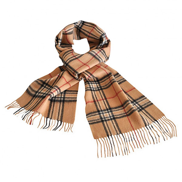 toutacoo Echarpe à carreaux Lambswool Camel