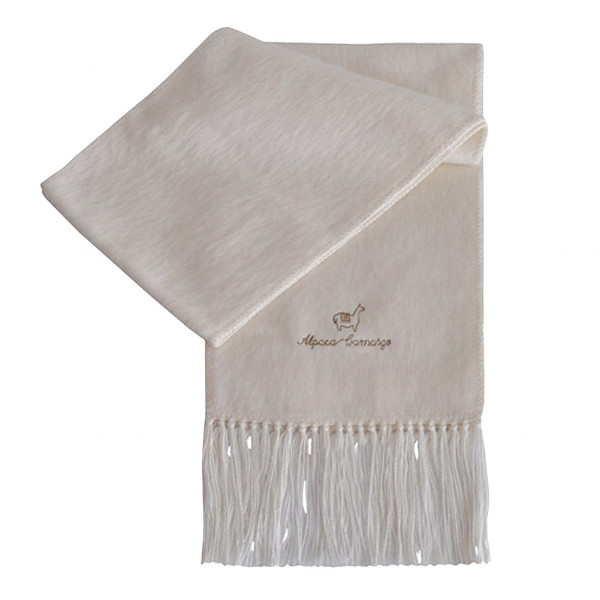 toutacoo Echarpe en alpaga blanche