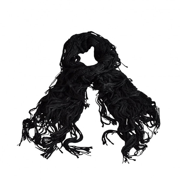 toutacoo Echarpe noire franges XXXL