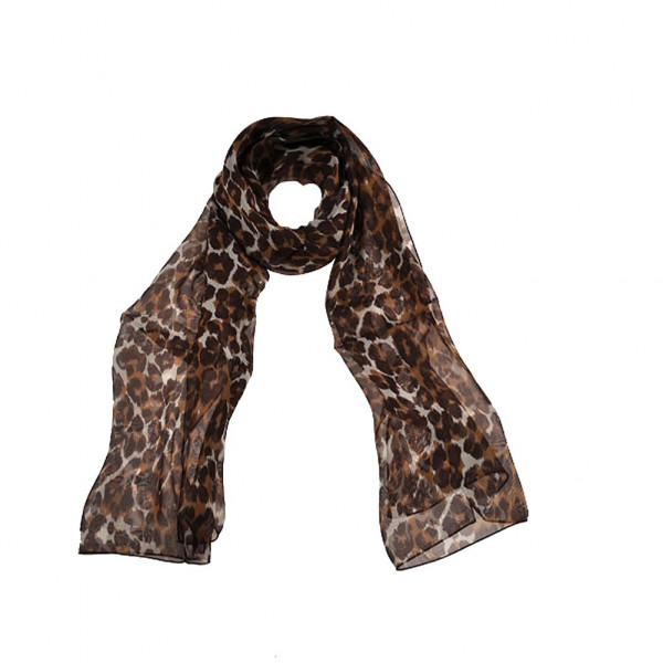 toutacoo Foulard léopard marron en soie