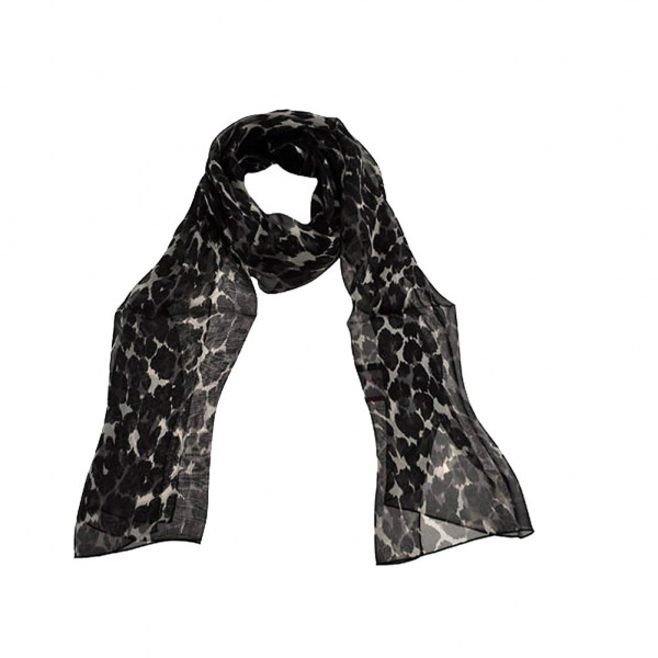 toutacoo Foulard léopard noir en soie