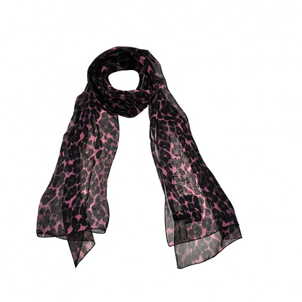toutacoo Foulard léopard rose en soie