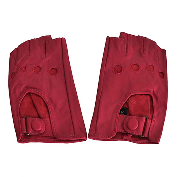 toutacoo Mitaines cuir fushia