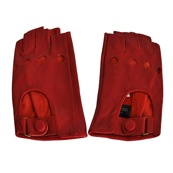 toutacoo Mitaines cuir rouge