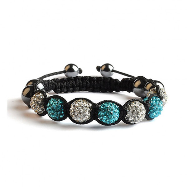 toutacoo Shamballa 7 Perles - Bleu / Blanc