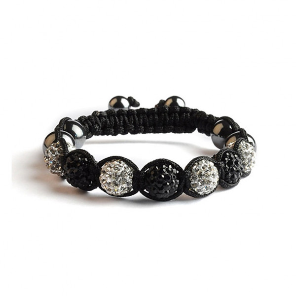 toutacoo Shamballa 7 Perles - Noir / Blanc