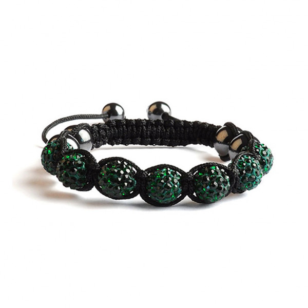 toutacoo Shamballa 7 Perles - Vert Emeraude