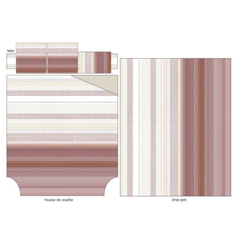 Tradilinge Drap 100% Coton Tradilinge NIAGARA CHÂTAIGNE