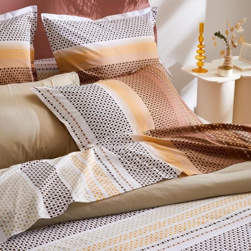 tradilinge Drap 100% coton Tradilinge NIAGARA CHÂTAIGNE