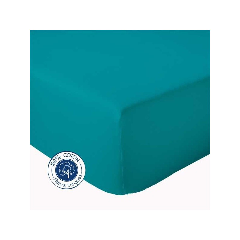 tradilinge Drap housse 100% coton Tradilinge BLEU PAON