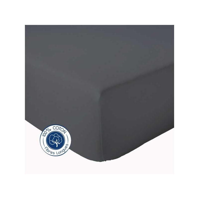 tradilinge Drap housse 100% coton Tradilinge CARBONE