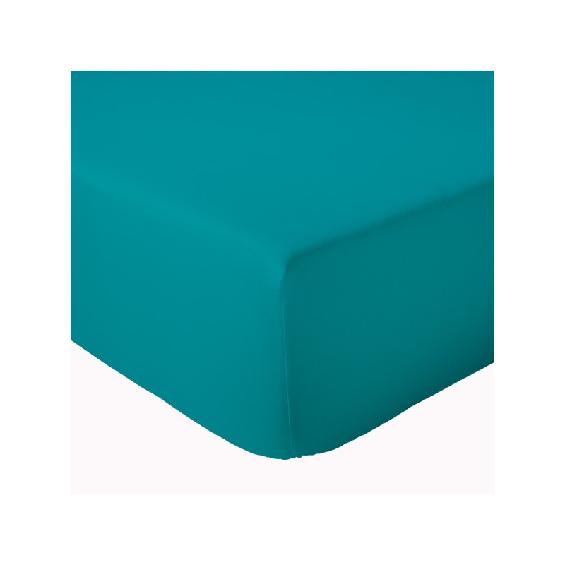 Tradilinge Drap Housse 100% Coton Tradilinge Uni BLEU PAON (Sumatra Paon)