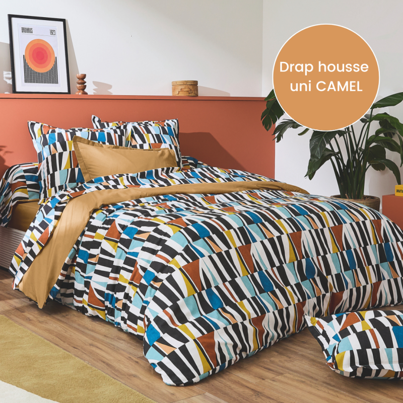 tradilinge Drap housse 100% coton Tradilinge uni CAMEL (Pietro Camel)