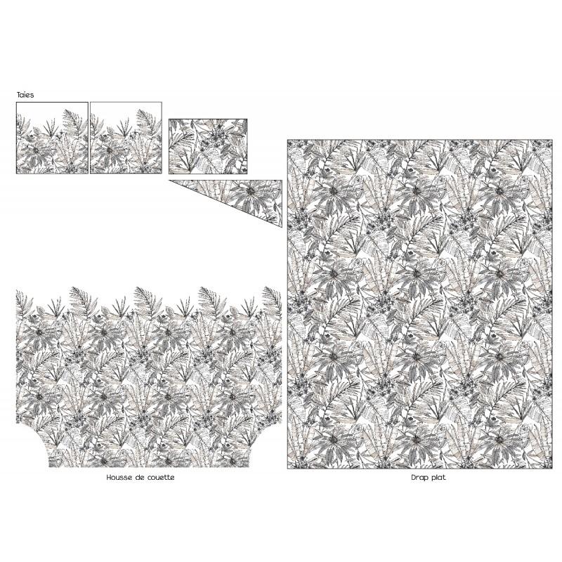 Tradilinge Drap Housse 100% Coton Tradilinge Uni CARBONE (Sumatra Fusain)