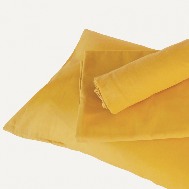 tradilinge Drap housse bébé 100% coton Tradilinge MOUTARDE