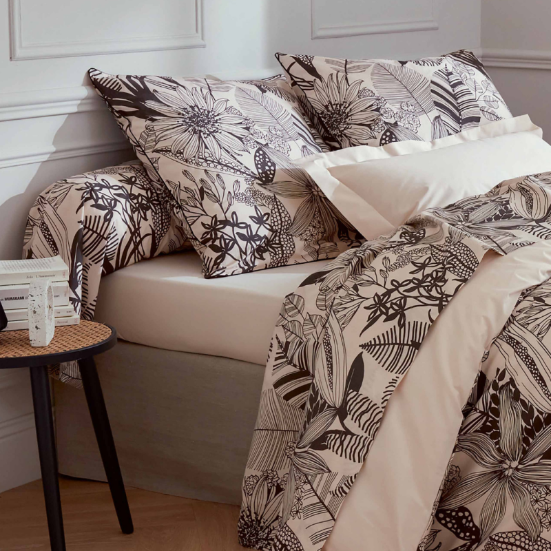 Tradilinge Drap Housse Percale Tradilinge Uni BEIGE (Alba Noir)