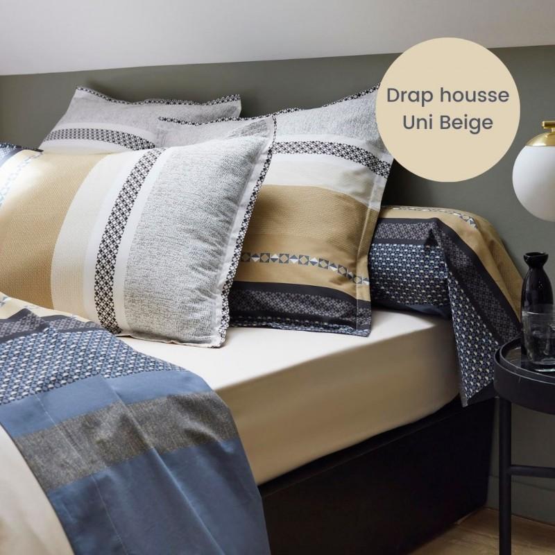 tradilinge Drap housse percale Tradilinge uni BEIGE (Marlow Acier)