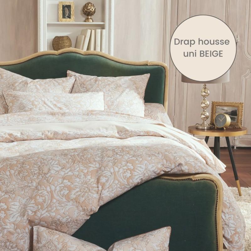 tradilinge Drap housse percale Tradilinge uni BEIGE (Palazzo Beige)