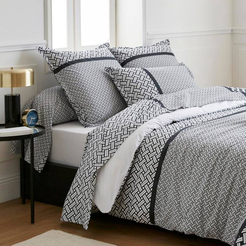 Tradilinge Drap Housse Percale Tradilinge Uni BLANC (Riviera Réglisse)