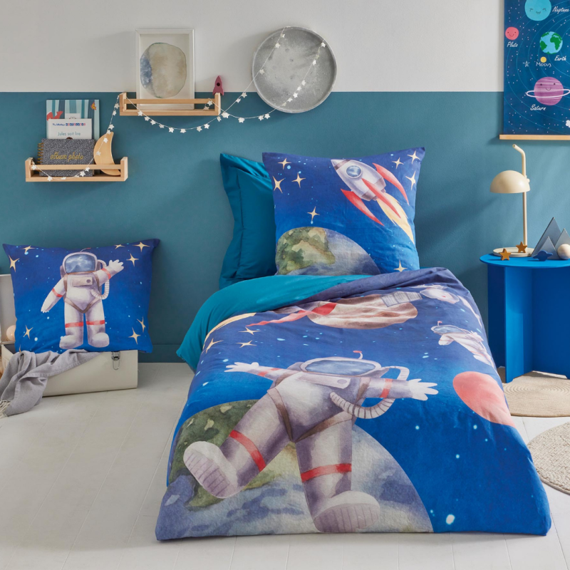 Tradilinge Drap Housse Percale Tradilinge Uni COBALT (Thomas)