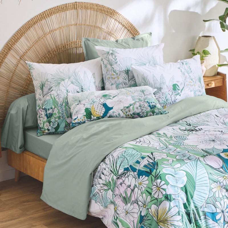 Tradilinge Drap Housse Percale Tradilinge Uni SAUGE (Bali)