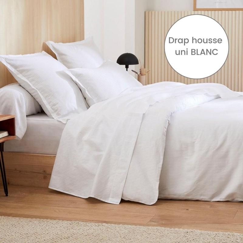 tradilinge Drap housse satin Tradilinge uni BLANC (Grand Hôtel Blanc) tradilinge Drap housse satin Tradilinge uni BLANC (Grand Hôtel Blanc)
