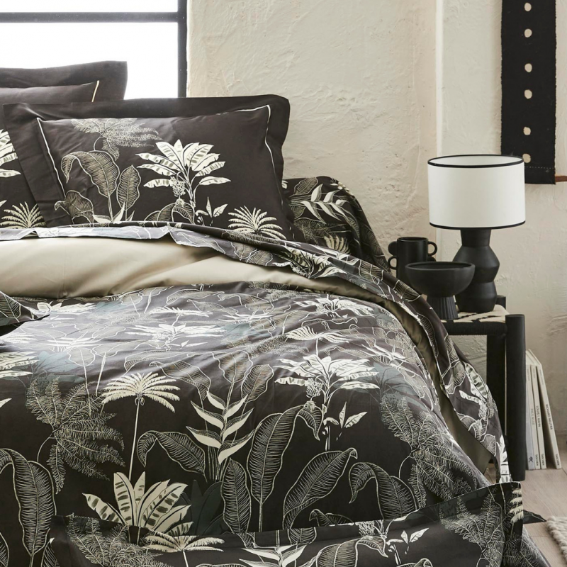 Tradilinge Drap Housse Satin Tradilinge Uni SABLE (Cayenne Ébène)