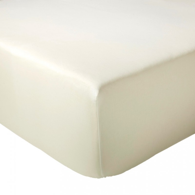 Tradilinge Drap Housse Satin Tradilinge Uni SABLE (Tiago Noir)