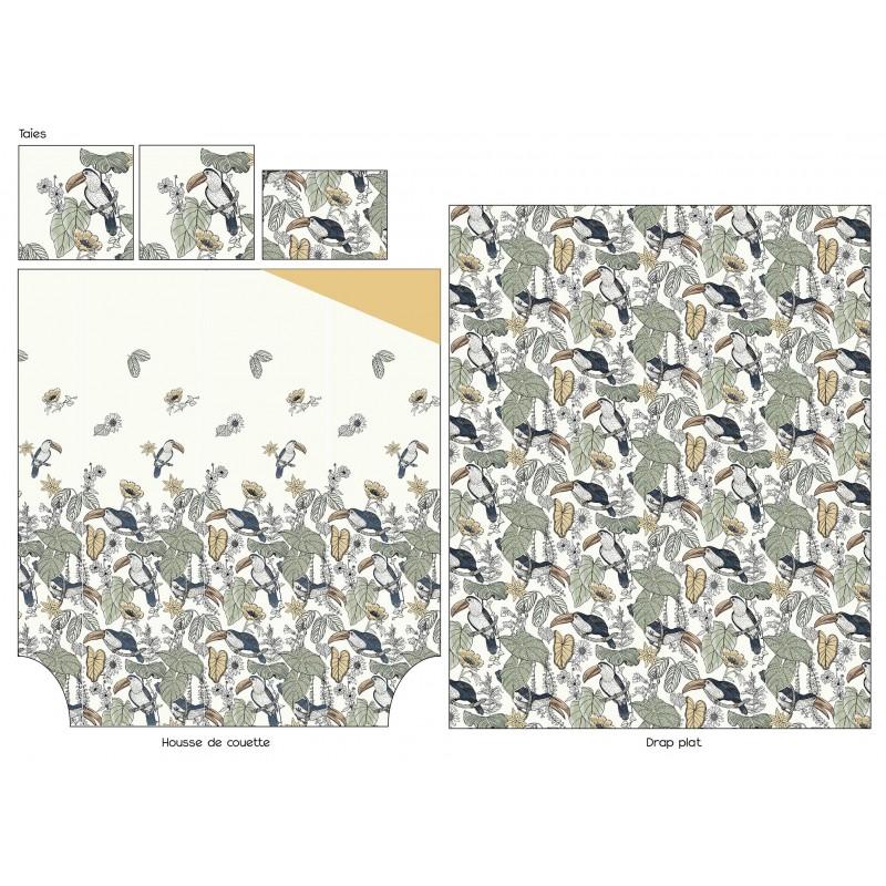 Tradilinge Housse De Couette 100% Coton Tradilinge TOCO VERT