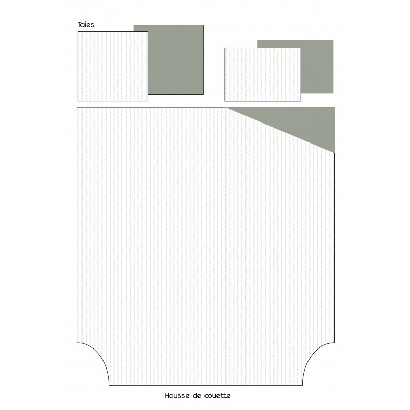 Tradilinge Housse De Couette Percale Tradilinge GABY KAKI