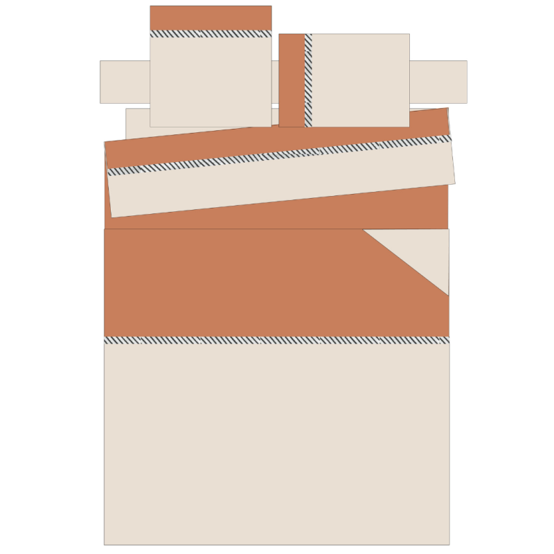 Tradilinge Housse De Couette Percale Tradilinge MACASSAR COGNAC