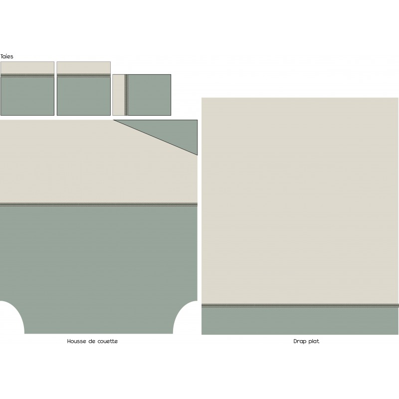 Tradilinge Housse De Couette Percale Tradilinge NOA KAKI