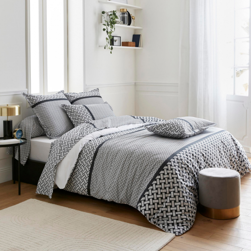 tradilinge Housse de couette percale Tradilinge RIVIERA REGLISSE