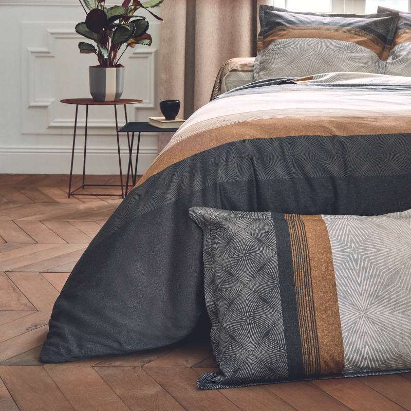 Tradilinge Housse De Couette Satin Tradilinge TIAGO NOIR