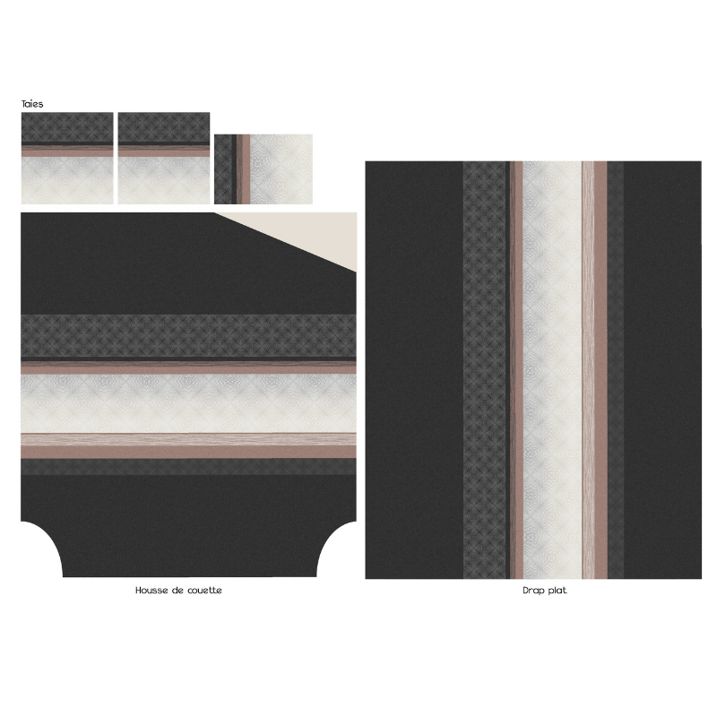 Tradilinge Housse De Couette Satin Tradilinge TIAGO NOIR