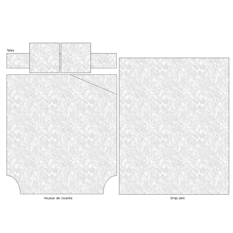 Tradilinge Parure Flanelle 100% Coton Tradilinge ORCHIDÉE