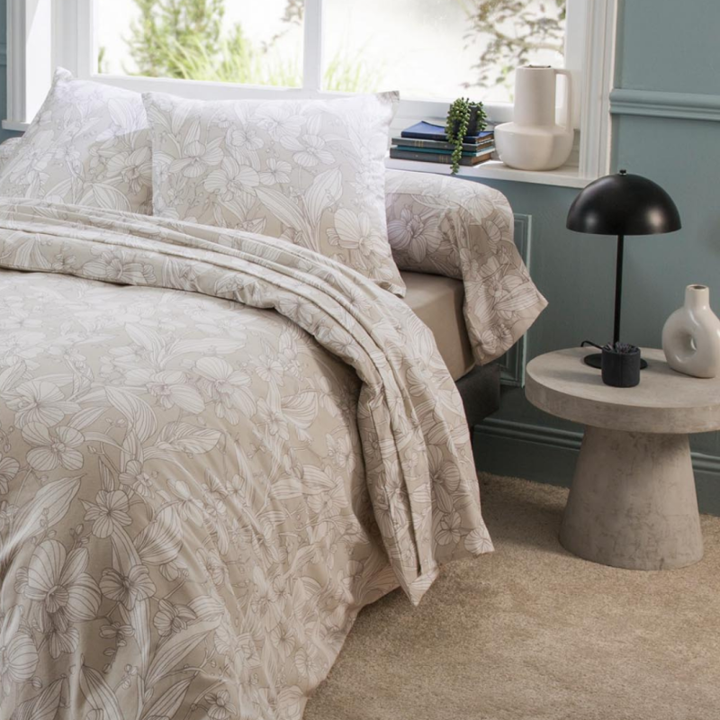 tradilinge Parure flanelle 100% coton Tradilinge ORCHIDÉE