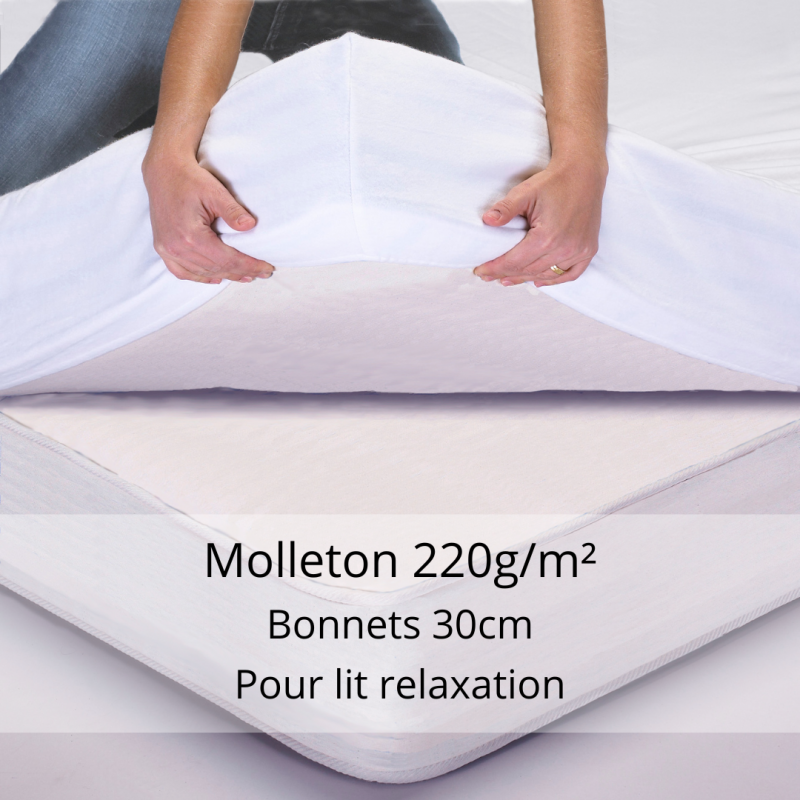 tradilinge Protège Matelas coton 220g/m² tête et pieds relevables Tradilinge
