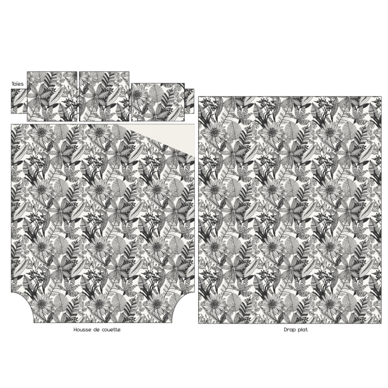 Tradilinge Drap Percale Tradilinge ALBA NOIR