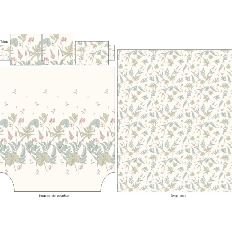 Tradilinge Drap Percale Tradilinge FÉERIE SAUGE