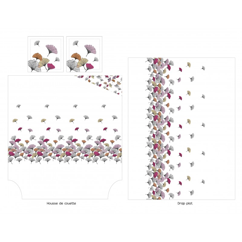 Tradilinge Drap Percale Tradilinge GINKGO ROSE