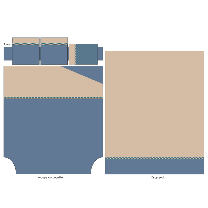 Tradilinge Drap Percale Tradilinge LINO COBALT