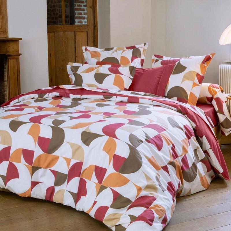 tradilinge Drap percale Tradilinge MODULO ACAJOU