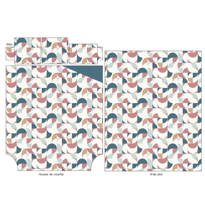 Tradilinge Drap Percale Tradilinge MODULO COBALT