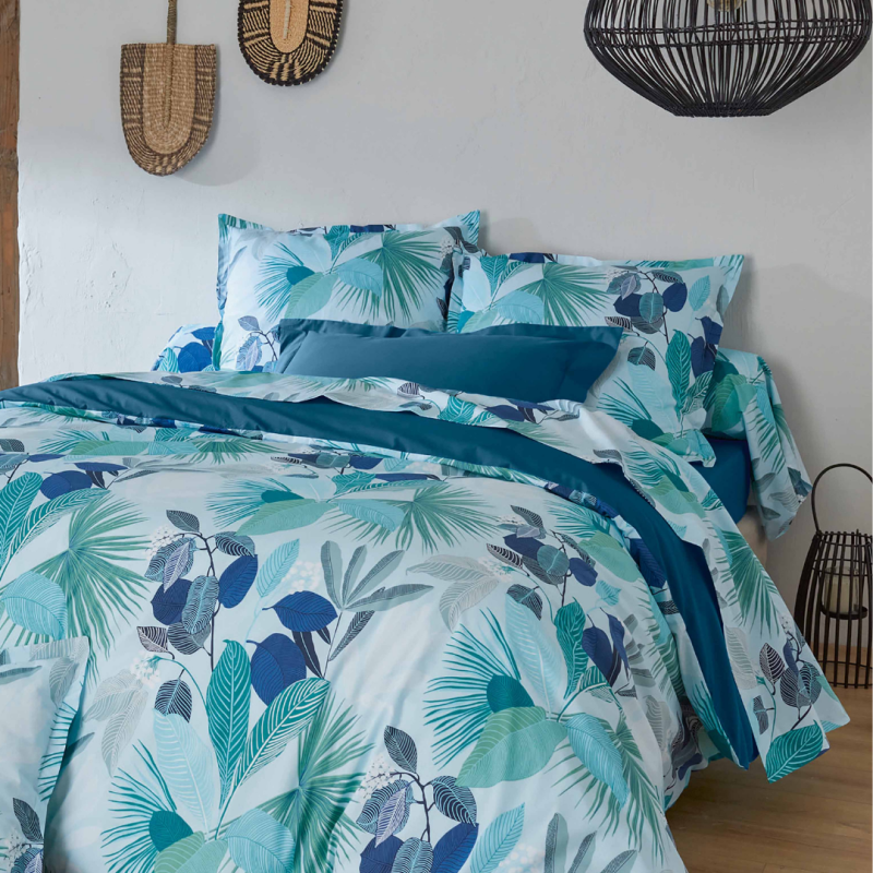 tradilinge Drap percale Tradilinge MOOREA COBALT
