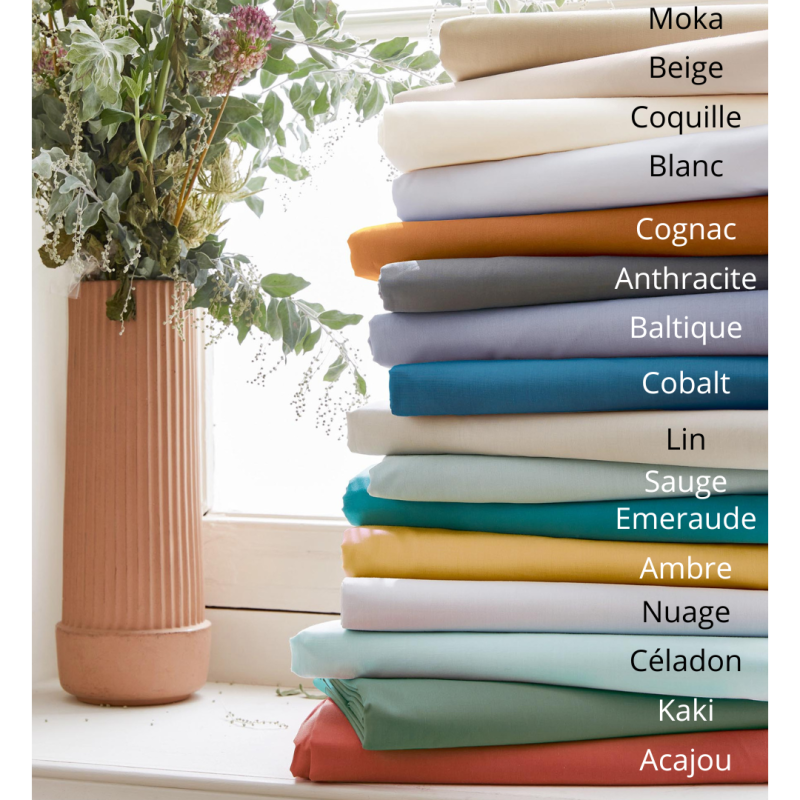 Tradilinge Drap Plat Percale Tradilinge COGNAC