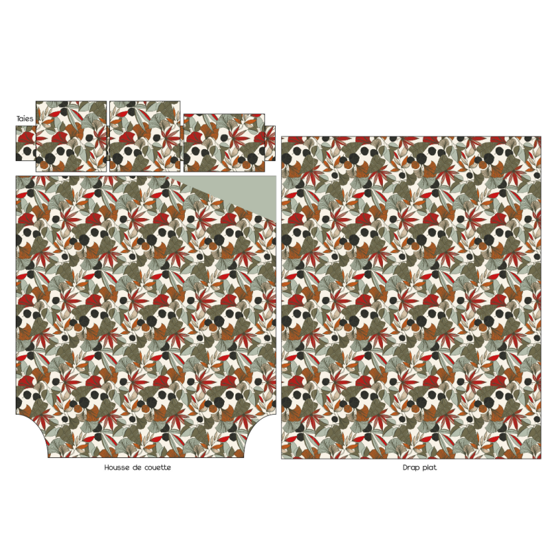 Tradilinge Taie Percale Tradilinge CASCADE SAUGE