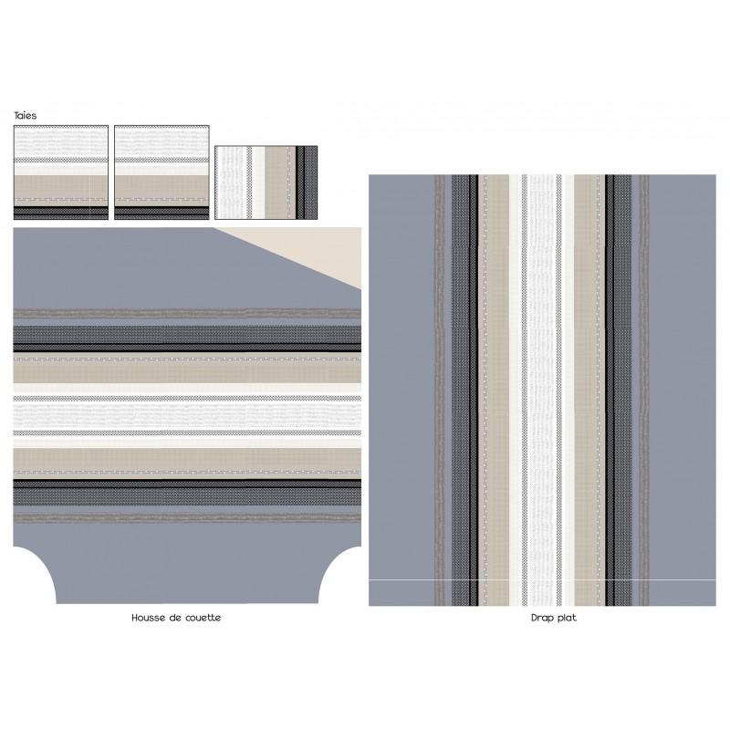 Tradilinge Taie Percale Tradilinge MARLOW ACIER